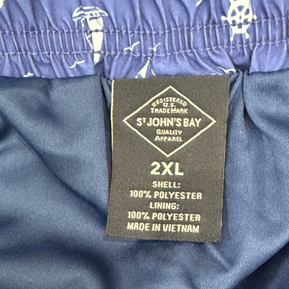 ST JOHN’S BAY ,Size 2XL,Blue Patterned Men's Swim Shorts - Picture 12 of 17